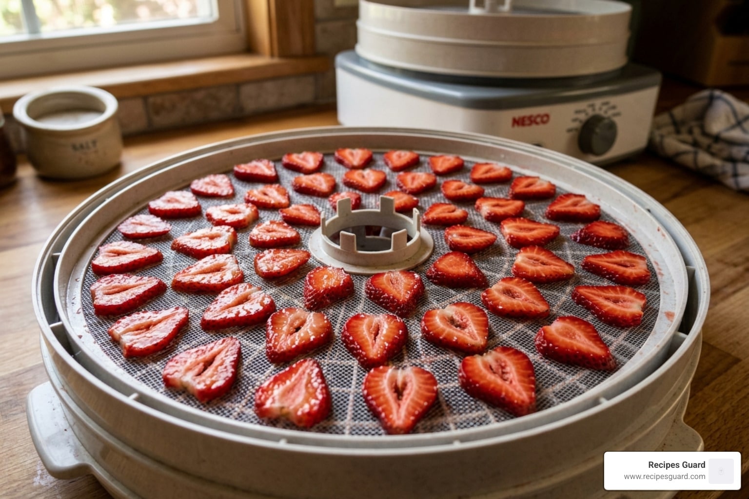 dehydrating strawberries in dehydrator