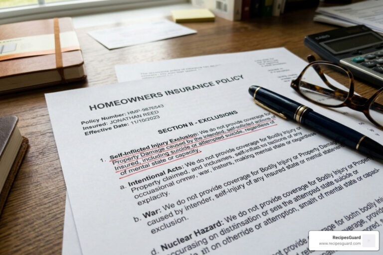 self inflicted injury exclusion