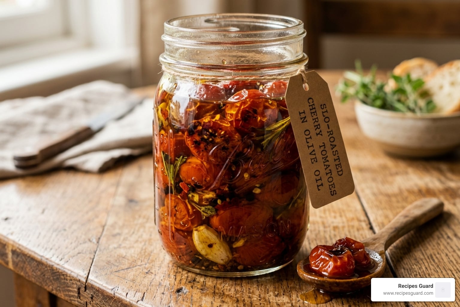 slow roasted cherry tomatoes preserved in olive oil